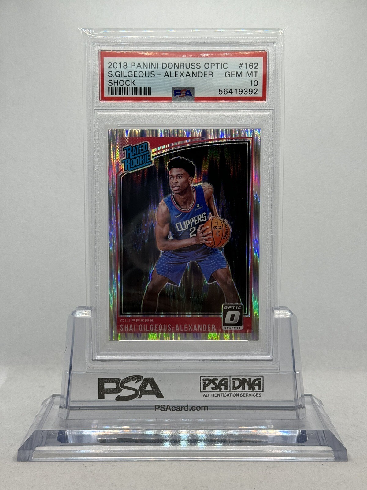 2018-19 Panini Donruss Optic SHOCK #162 Shai Gilgeous-Alexander PSA 10 RC Rookie