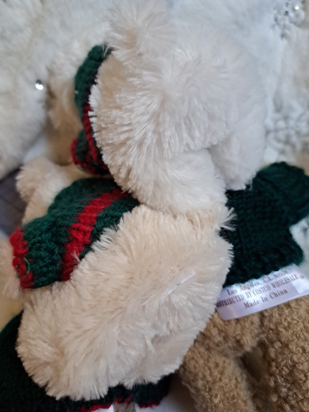 Set Lot Bundle Of 4 Hugfun Intl Teddy Bears Jointed Knitted Sweaters Plush 5,9"