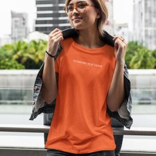 I'D RATHER BE AT HOME FemaleTshirt-Simple Minimal Printed One Liner
