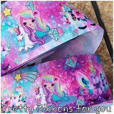 UNICORNS 3" grosgrain ribbon the listing is for 2 yards