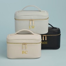 Personalised Vanity Case, Custom Cosmetic Toiletry Makeup Bag Jewellery Box