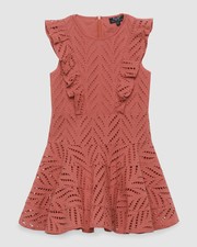  125 Bardot Kid Girls Pink Sadie Sleeveless Ruffle Trim A-Line Dress US Size 14