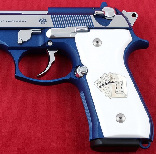 KSD Brand Beretta 92FS, 92A1, 92G, 92D, 96, M9 Compatible White Acrylic Grips - Picture 1 of 2