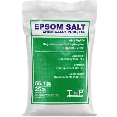 TNP DISTRIBUTION Epsom Bath Salts 25KG Pharmaceutical Grade Magnesium Sulphate Finest Quality Spa