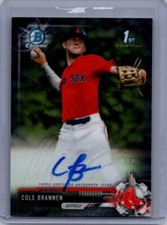 2017 Bowman Draft #CDA-CB Cole Brannen Chrome Draft Pick Autographs