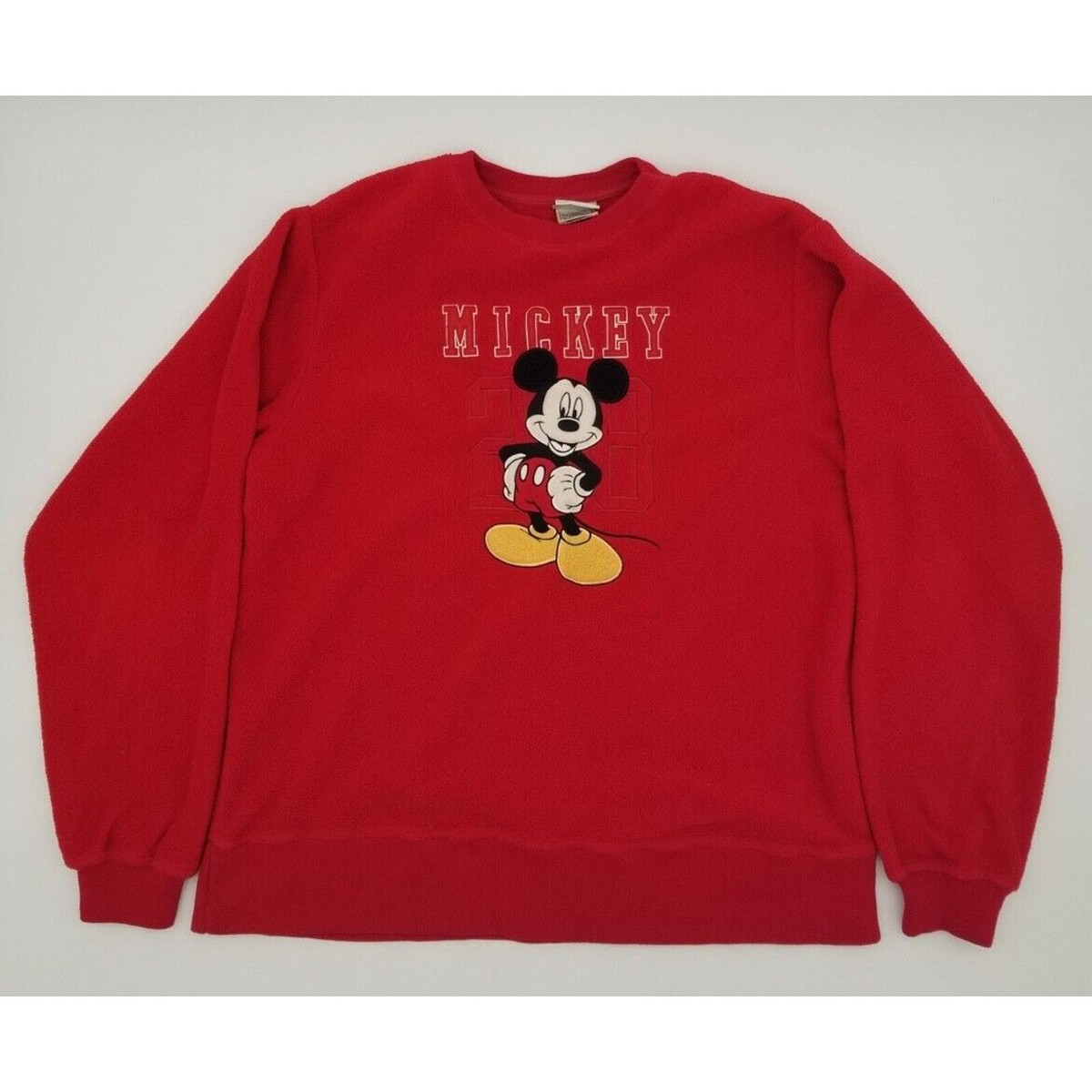 Disney Mickey Mouse Long Sleeve Graphic Sweatshirt Red Fleece 28
