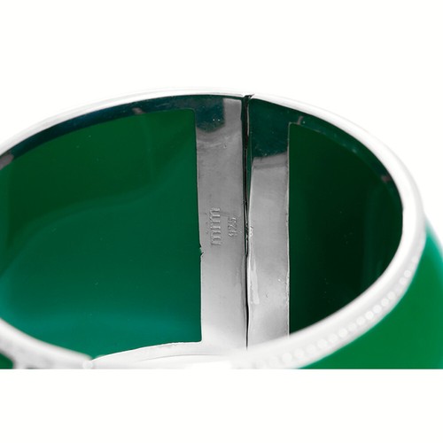 MIRIAM SALAT PEACOCK TOPAZ, STERLING SILVER, AND GREEN RESIN CUFF BRACELET - Picture 2 of 3