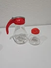 VTG Federal Tool Corp Chicago Glass Red Top Syrup Sugar Dispenser