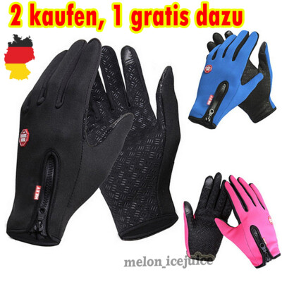 Damen Herren Wasserdicht Handschuhe Fahrradhandschuhe Winter Warm Touch-screen
