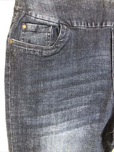 Blueberry Jeans Womens Size 16 Denim Blue Brianna Ankle Pull On Embroidered - Picture 3 of 14