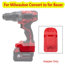 Adapter for Bauer 20V Power Tools Compatible with Milwaukee 18V Li-Ion Battery