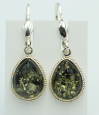 Noble Amber Earrings 925 Silver Genuine Amber From Lithuania Top Quality