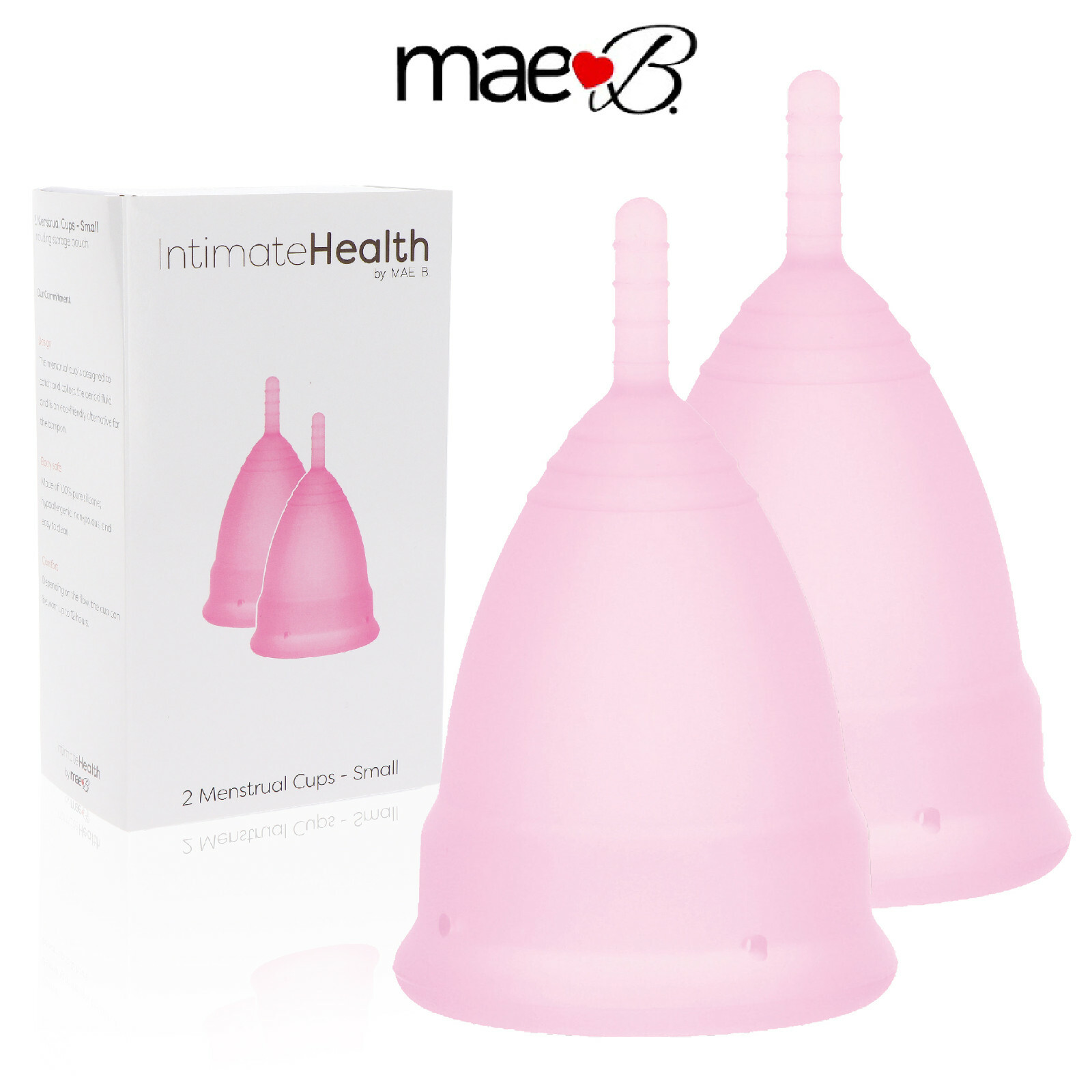 Mae B 2 Menstrual Cups Small Piccole Coppette Mestruale Riutilizzabile Set of 2