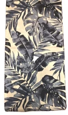 DII Table Runner All Over Tropical Leaf Pattern 14" x 88" Fabric Blue/White NWOT