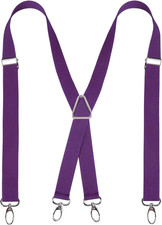Solid Skinny Suspenders X Shape for Men with Elastic Band