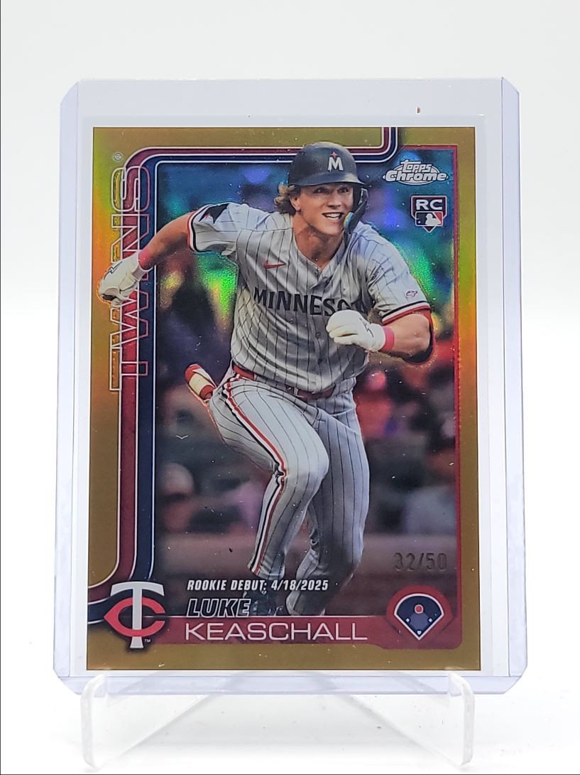 LUKE KEASCHALL 2025 TOPPS CHROME UPDATE ROOKIE DEBUT GOLD RC /50 Q3967