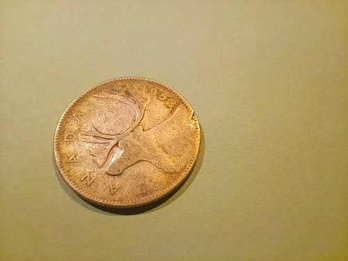 1952 - Canada - Silver 25 cent coin - Canadian quarter