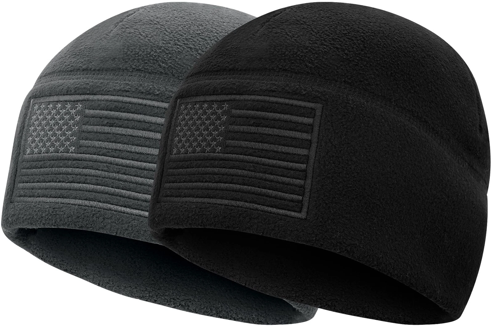 Fleece Watch Cap, American Flag Fleece Beanie, Winter Warm USA Army Military ...