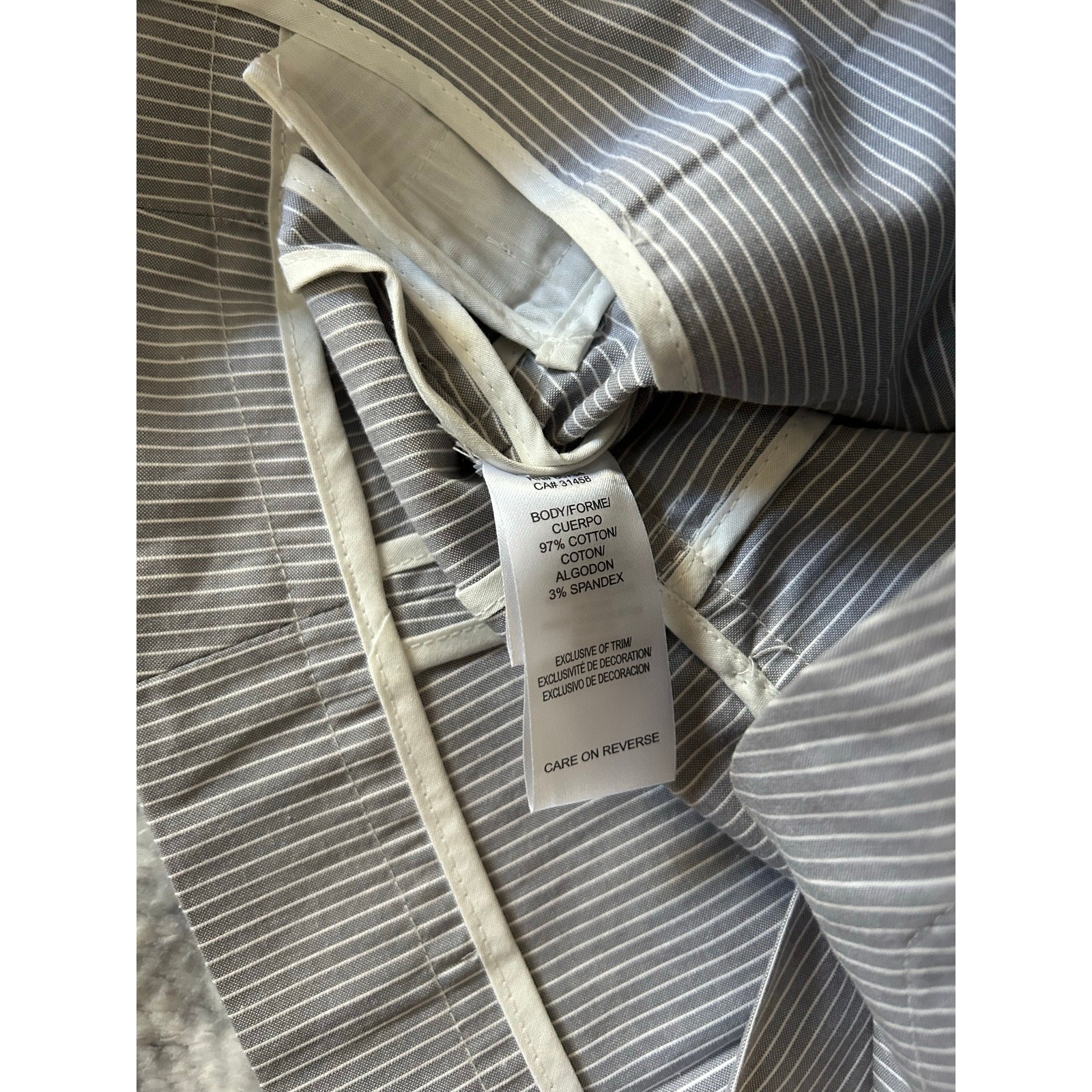 BCBGeneration Cropped One Button Gray Pinstripe Y… - image 4