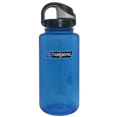 Nalgene Wide Mouth Sustain 32oz Water Bottle Slate Blue + Black OTF Cap