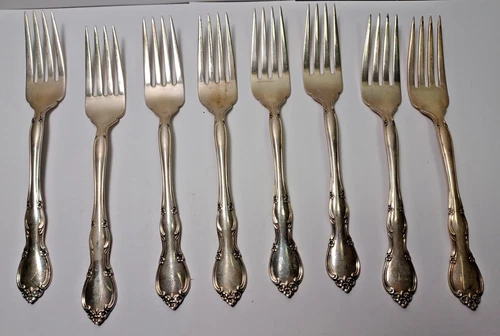 8 Rose Tiara by Gorham Sterling Silver Forks 6 7/8" 331 Grams JB9C