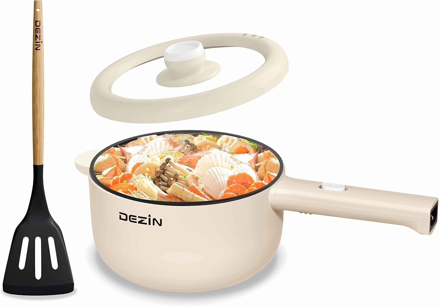 Mini olla antiadherente de cocina eléctrica de 2 L para dormitorio viaje ramen huevos pasta