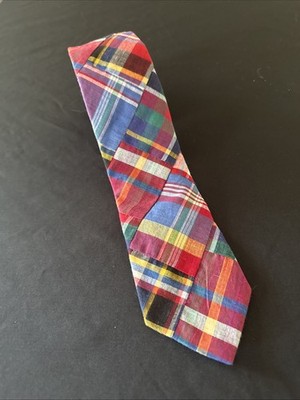Robert Talbott Plaid Patchwork Hand Sewn Finest Cotton Tie