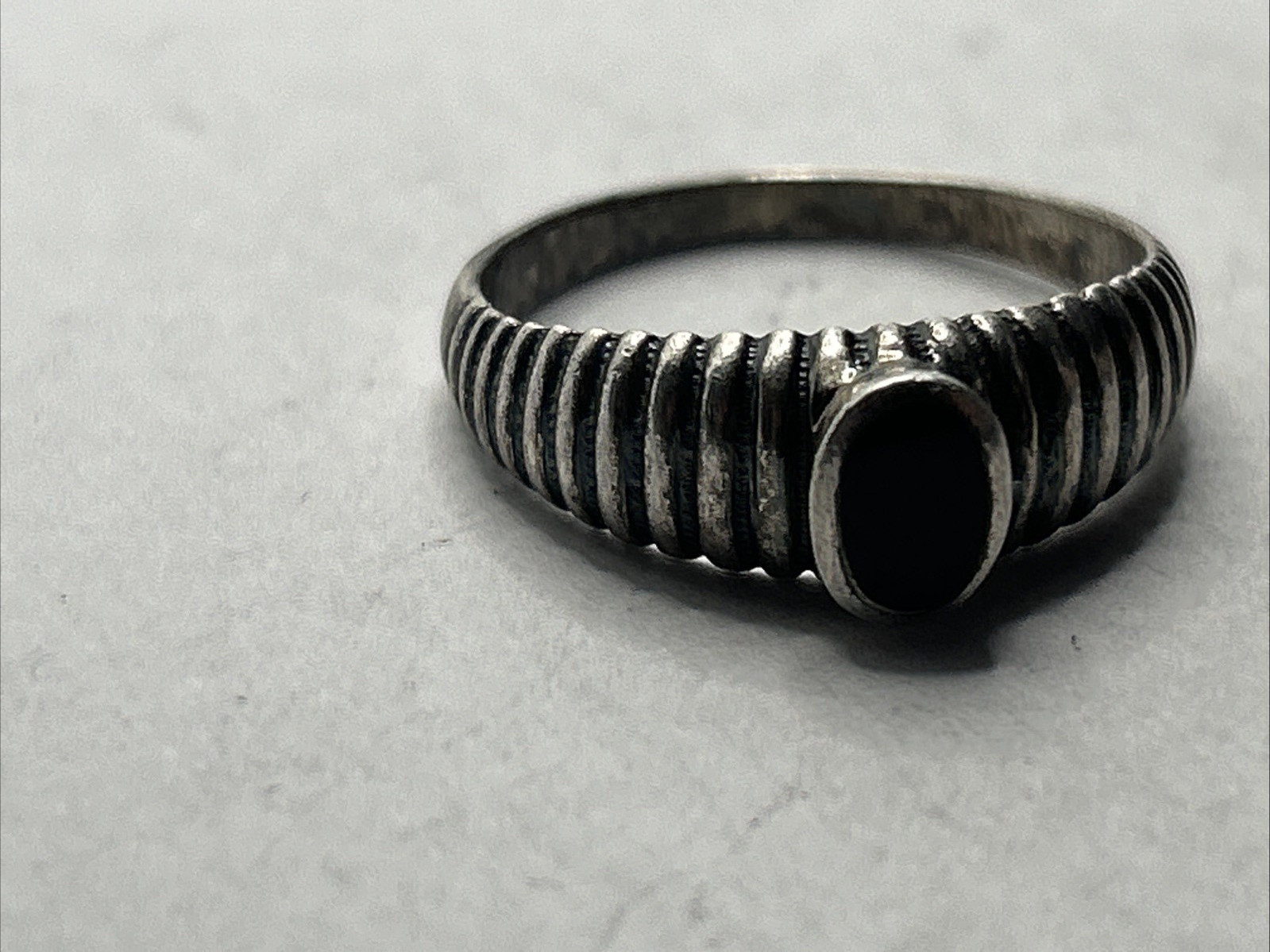 Solid 925 Sterling Silver Oval Shape Black Onyx H… - image 2