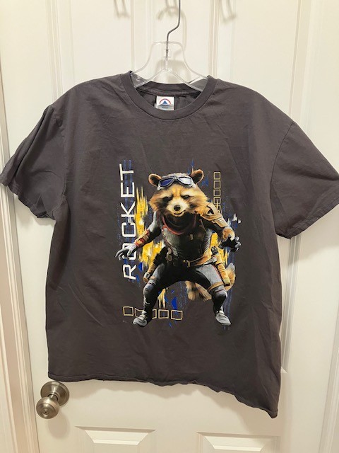 MARVEL "Rocket" Adult T-shirt Size Large 100% Cotton Delta Soft Apparel