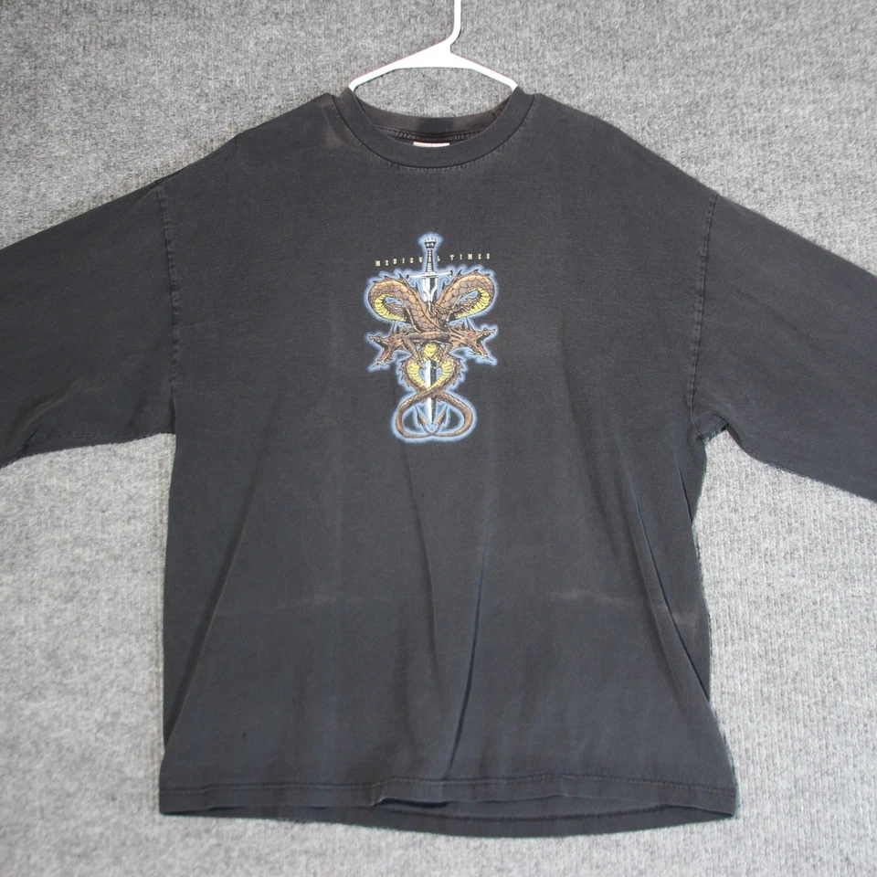 Vintage JNCO Type T Shirt Mens 2XL Black Medieval Times Dragon Sword Y2K Skater - Image 2 of 4