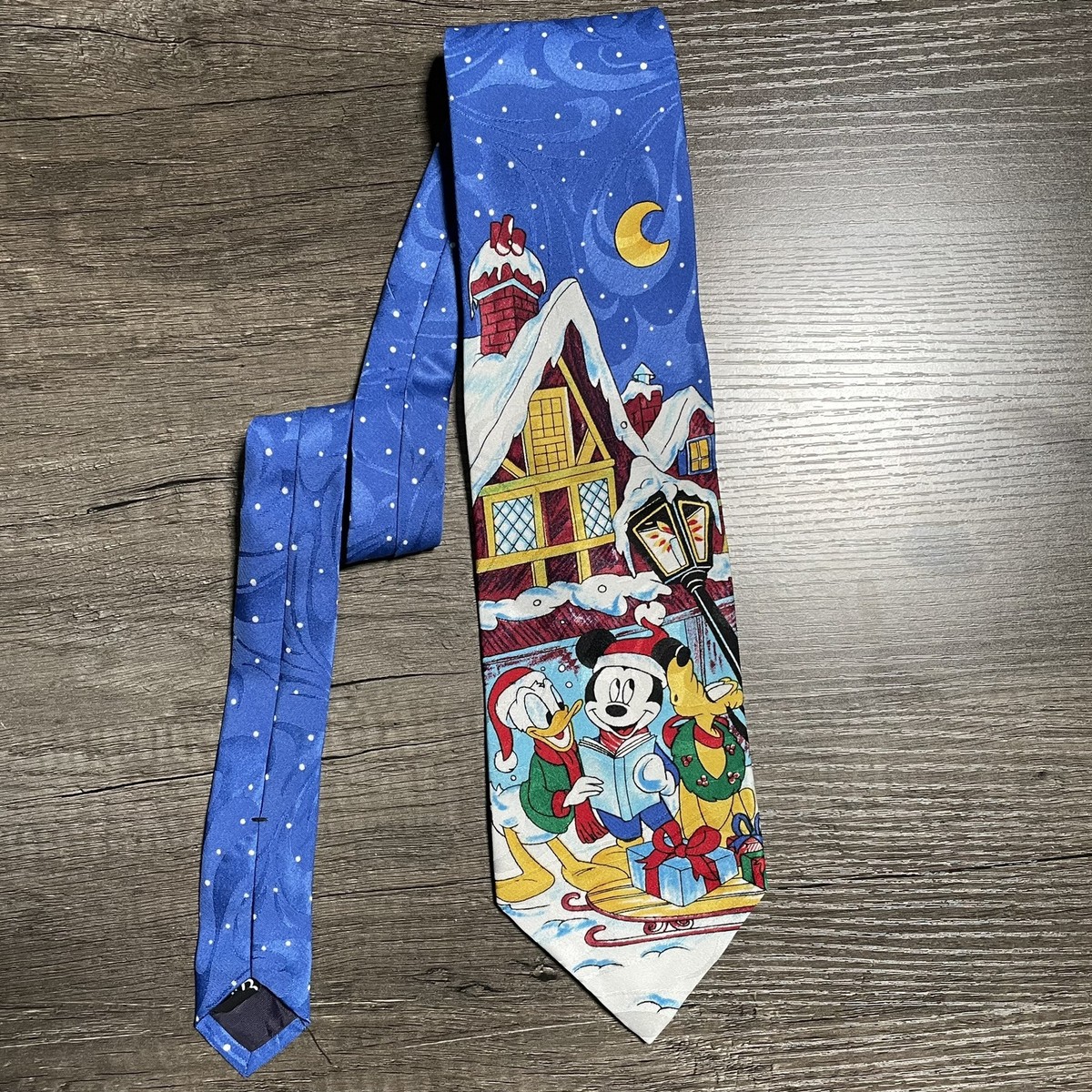VINTAGE Balancine INC Mickey Mouse Donald Pluto Christmas Tie Adult Mens Necktie