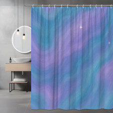 Starry Sky Shower Curtain in Blue and Purple Waves
