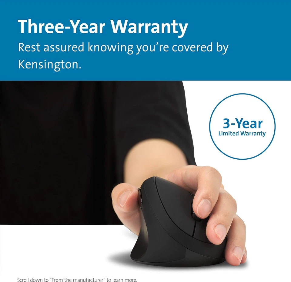 Kensington Pro Fit Left-Handed Ergo Wireless Mouse, Ergonomic Design Computer Mo - Image 4 of 4