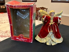 1996 Telco Motion-ettes 14" Angel Porcelain Christmas Tree-Top w/Original Box