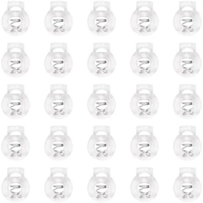 Clear Plastic Cord Locks Round Single Hole Spring Toggle Stoppers for Drawstring