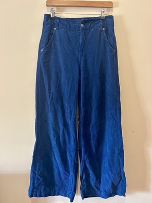 Free People The Harlow Cordhose mittelhoher Bund weites Bein Größe 27'' dunkelblau