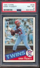 Kirby Puckett 1985 Topps Baseball Rookie Card RC #536 PSA 8 NM-MT . rookie card picture