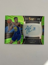 2018-19 Panini Select Jacob Evans III Green Auto /99 - Warriors