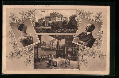 AK Essen, Villa Hügel, Berta Krupp v. Bohlen-Halbach, Dr. Gustav Krupp v. Bohle 