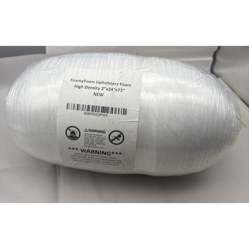 Foamy Foam High Density 2 inch Thick, 24 inch Wide, 72 inch Long Upholstery Foam