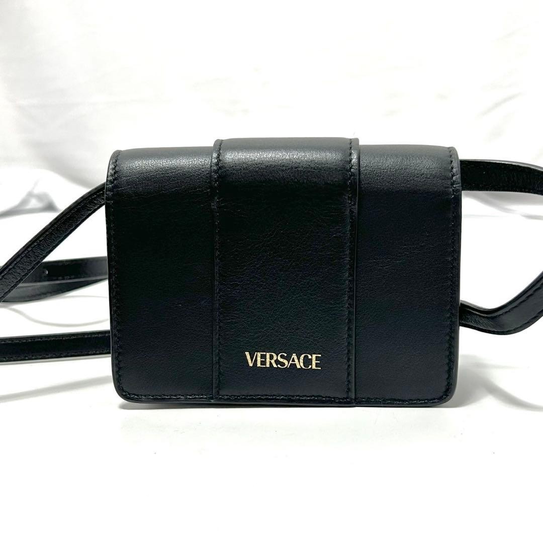 Versace Medusa Biggie Mini Bag Black Leather Shoulder Crossbody Used thumbnail 2