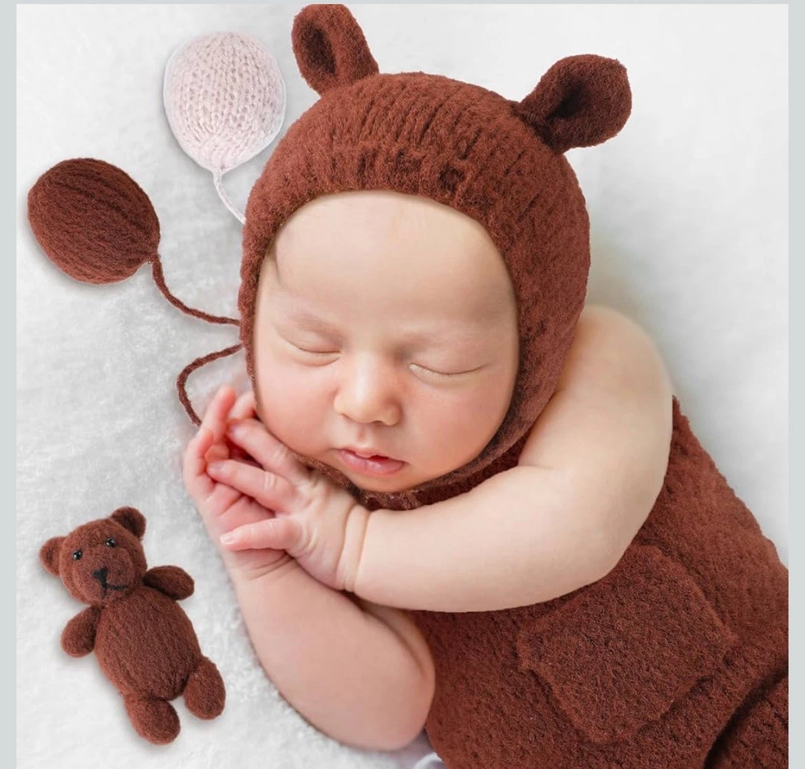 Newborn Photography Outfit Knitted Photo Shoot Outfit, 6 Pcs Newborn Picture