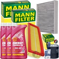 Mann Filter Filterset+Mannol 5W40 ÖL FüR Lancia Ypsilon Fiat 500 Panda 169