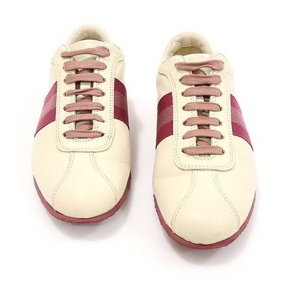 Gucci Beige Leder WEB Icon Low-Top Damen Sneaker 36C 141232573
