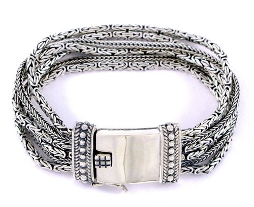 Sterling Silver 925 Silpada B1452 Go Gorgeous 6-Strand Byzantine & Foxtail Link - Picture 6 of 15