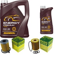 Inspektionspaket 6L Mannol Energy Premium 5W-30 FüR Opel Astra J Caravan 1.7