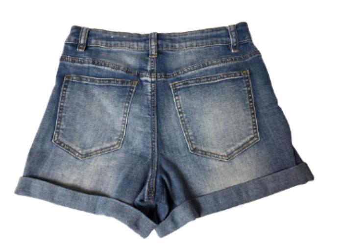 Rue  21 Size 8 Women's Denim Shorts Cuffed Hem Medium Wash image 4