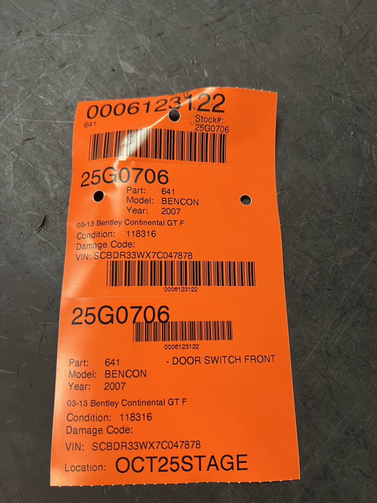 07-13 BENTLEY CONTINENTAL GTC DOOR MIRROR CONTROL SWITCH OEM