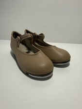 CAPEZIO Girl  s Mary Jane Tan Nude Tap Shoes Elastic Band Size 13 W