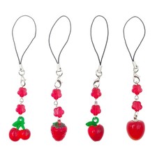 Fashion FruitPhone Accessory Trend Phone Charm for Women Keychain Lovely Keyring